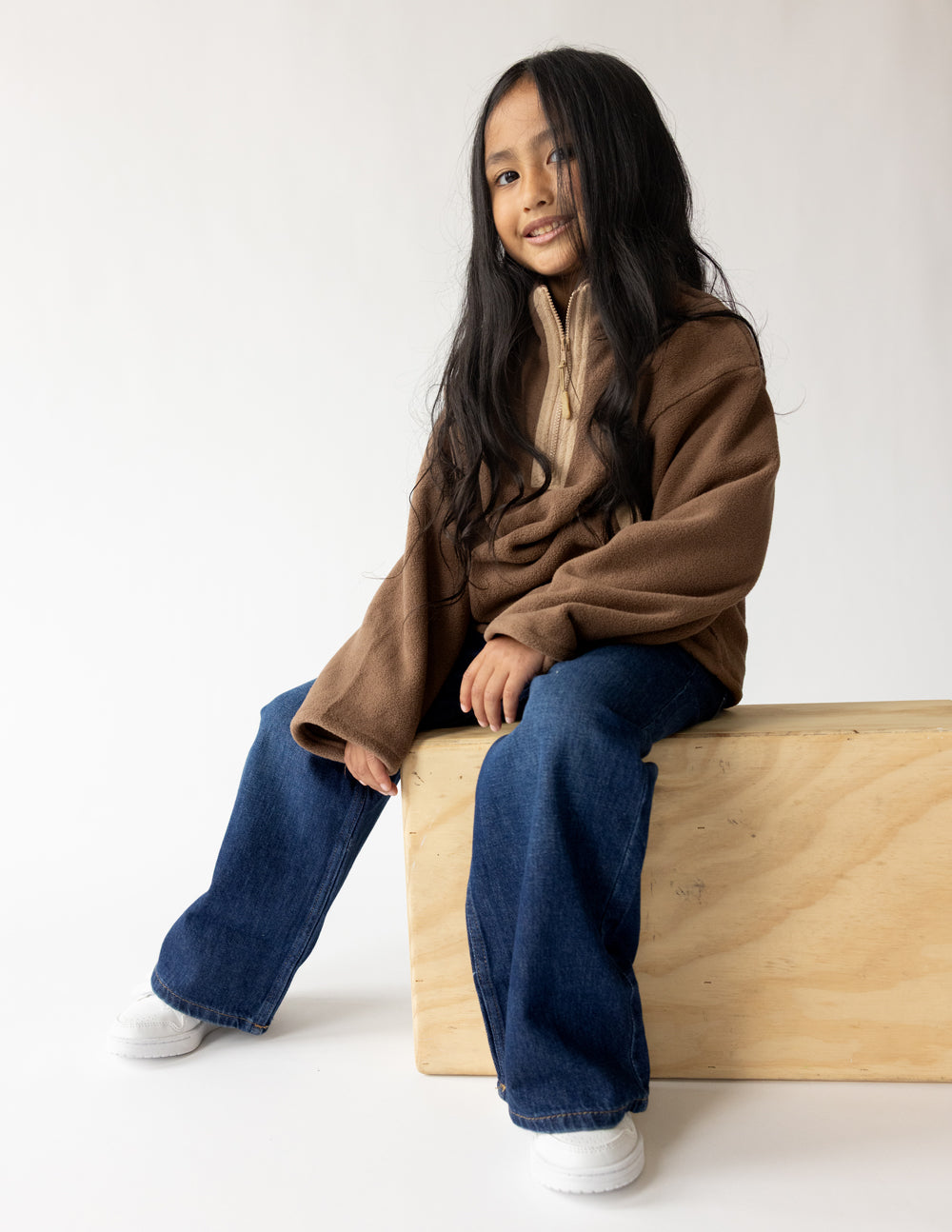 Brown Fleece Kids Pullover
