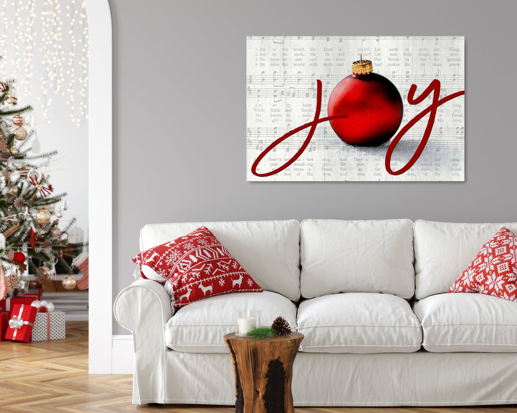 Joy to the World Canvas, Christmas Ornament Joy Sign